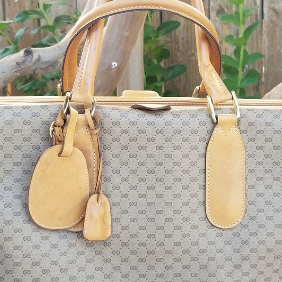Vintage Gucci Overnight Weekender Travel Train case Boston bag - Picture 7 of 16